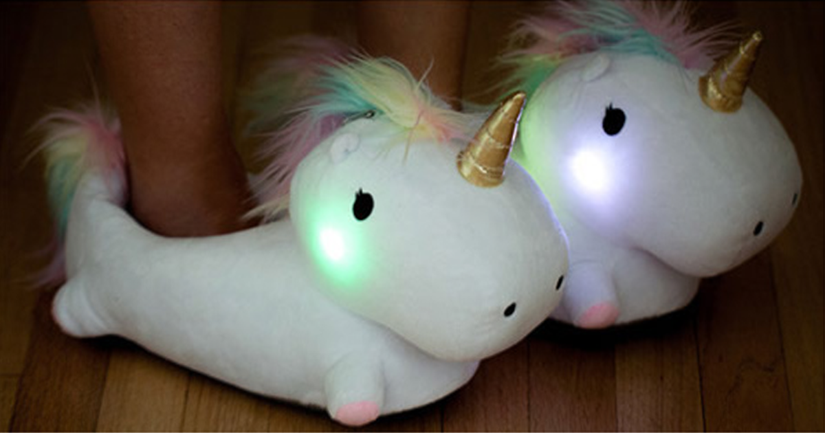 These Magical Unicorn Slippers Light Up When You Walk To Not Leave You In The Dark
